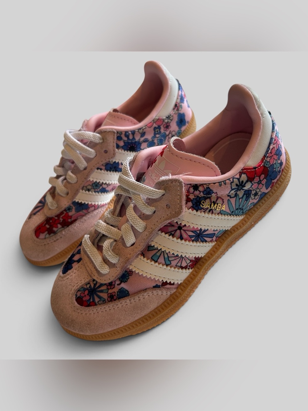 adidas Liberty London limited edition  Kids Pink Floral Samba Sneakers US 11